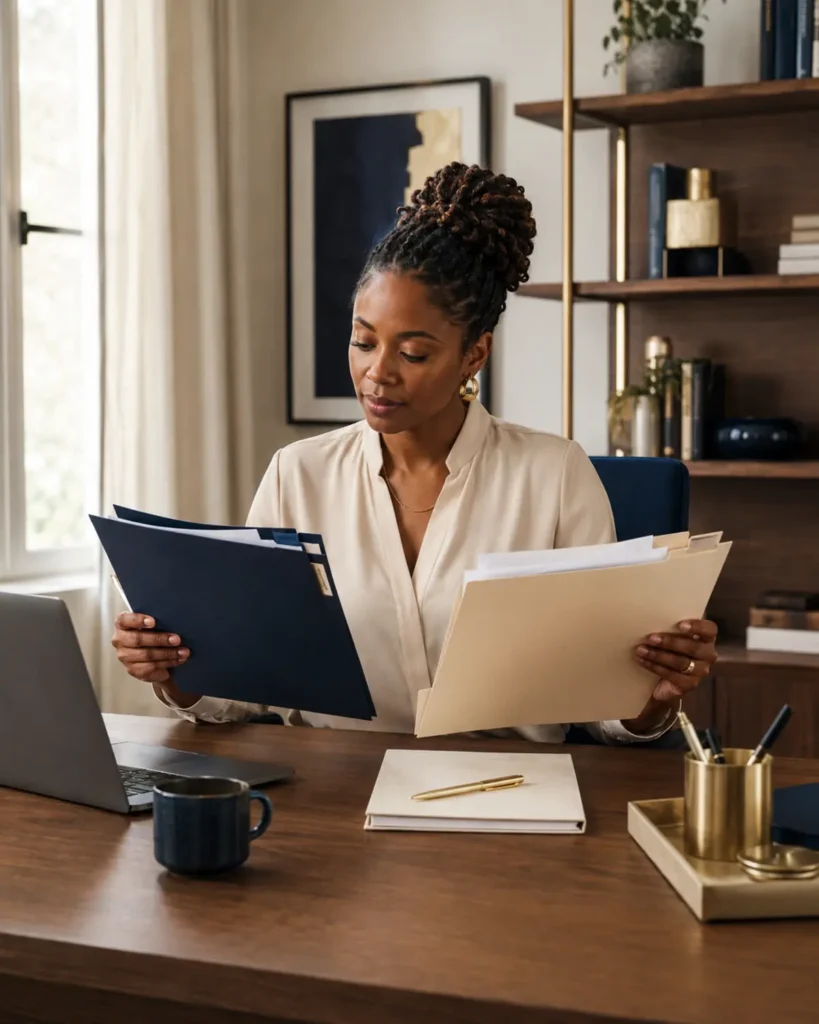 Self-employed business owner reviewing personal income and business overhead protection.