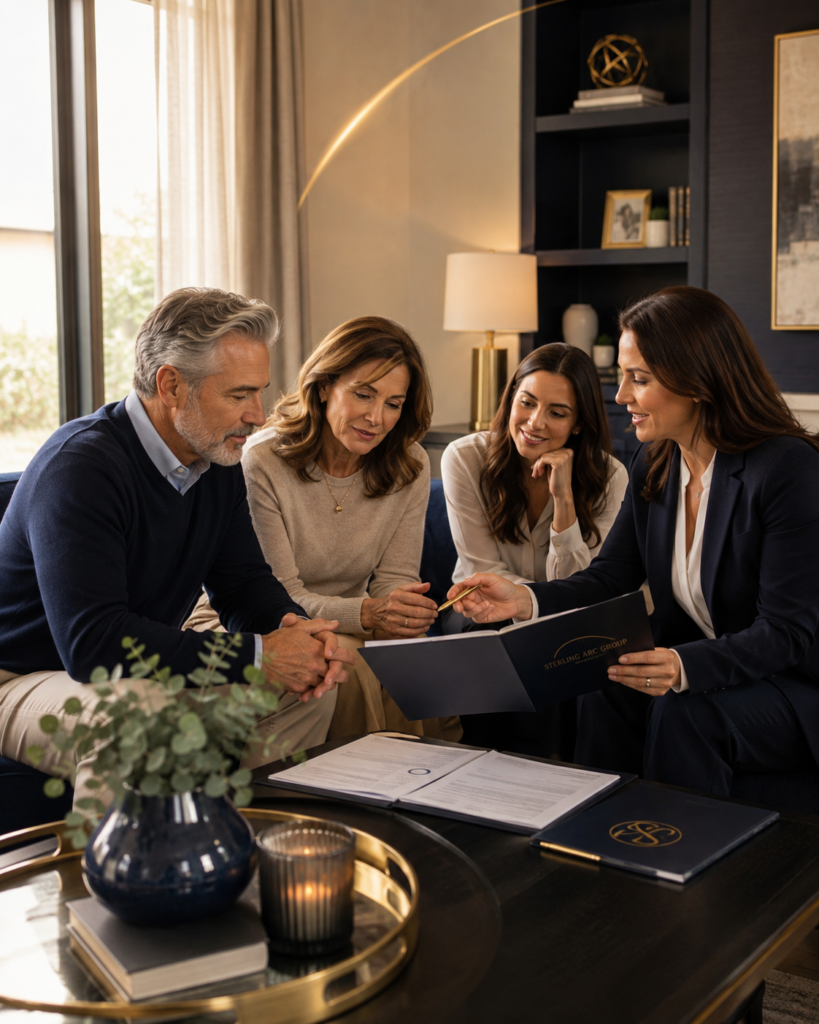 Family reviewing final expense insurance pros and cons with a licensed advisor