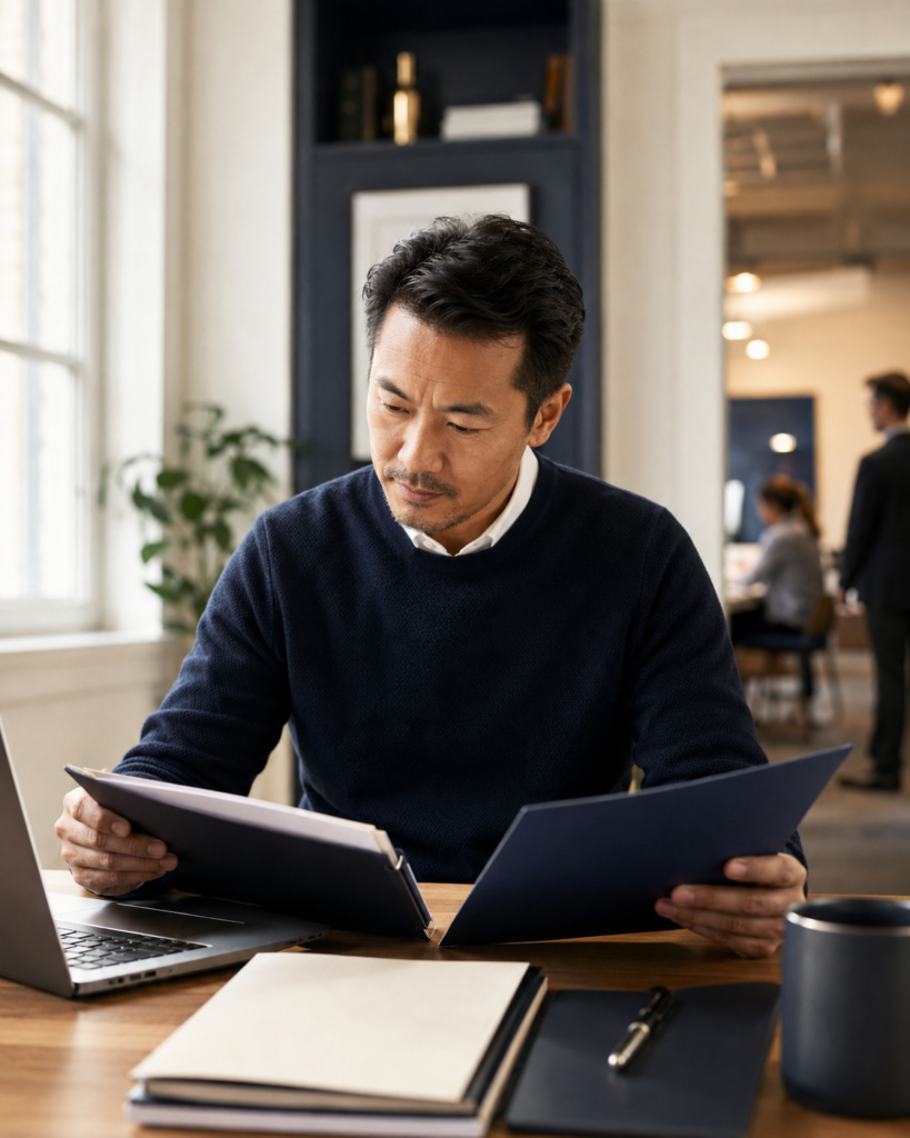 Small-business owner reviewing 401(k) and workplace retirement plan options for employees.