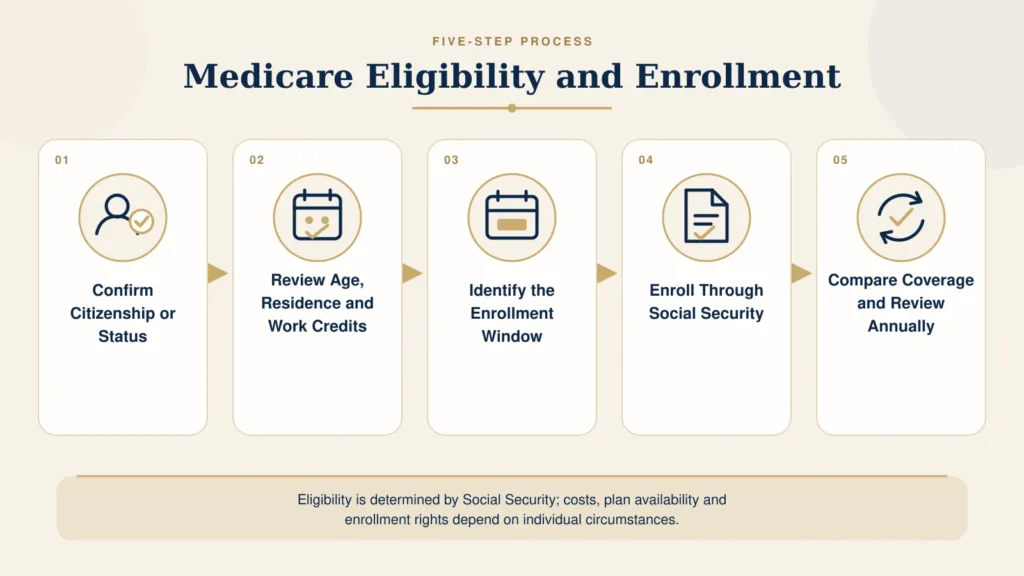 Comparison of Medicare Part A cost paths for green card holders based on qualifying work credits.